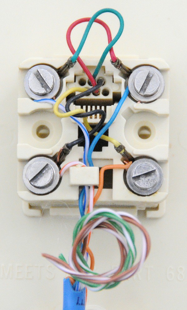 2-line CAT5 to old style jack wiring